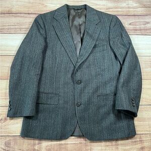 POLO UNIVERSITY CLUB Ralph Lauren Mens Blazer Gray Herringbone Wool Mens 40 *
